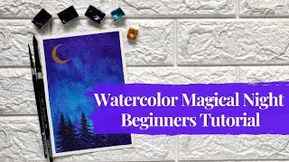 How to Paint Magical Watercolor Night Sky | Beginners Tutorial | Mindful Art | Unwindle