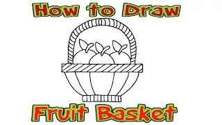 Fruit basket drawing | How to draw a fruit basket step by step easy