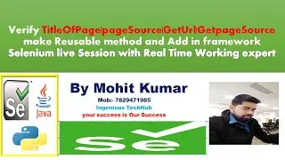Verify Title Of page|GetUrl|GetpageSource make Reusable method and Add in framework