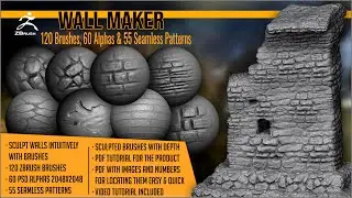 Sculpt stone and brick walls inside ZBrush with Wall Maker by Aritstic Squad