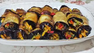 ЖАРЕНЫЕ БАКЛАЖАНЫ С НАЧИНКОЙ, ЗАКРУЧЕННЫЕ В РУЛЕТИК, ВКУСНО!!! #рецепт #еда #баклажан#