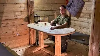 ЕДУ В ЗЕМЛЯНКУ С СОБАКОЙ! СДЕЛАЛ ОТЛИЧНЫЙ СТОЛ В ЗЕМЛЯНКУ СВОИМИ РУКАМ!