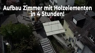 Zimmeranbau aus Holzelementen auf Stahlsäulen