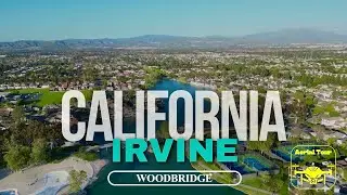 Irvine, CA Woodbridge Lakes 4K Aerial Views (Safest City in America for Its Size)