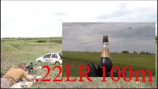 Бутылке в пробку .22 LR 100 метров