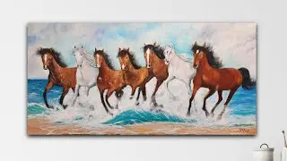 How to paint a wave in Acrylics #paintingtutorial
