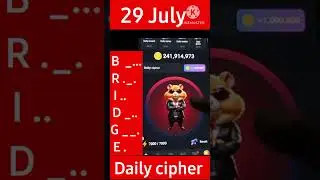 29 July daily cipher hamster Kombat. hamster Kombat daily cipher code today 29 July.#shorts #ytshort