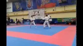 3-й бой, кумитэ мальчики категория 12 лет
