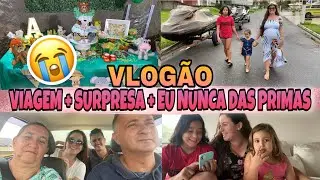 VLOGÃO: VIAGEM + SURPRESA 😱 + EU NUNCA COM AS PRIMAS