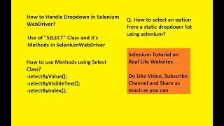 How to Handle Dropdown in Selenium WebDriver | by IT Industry Tutorials