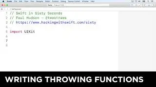 Writing throwing functions – Swift in Sixty Seconds