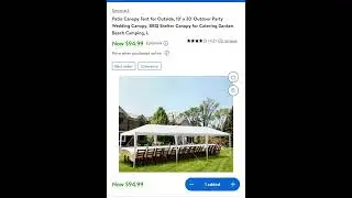 Sale $94.99 Patio Canopy Tent for Outside, 10' x 30' Outdoor Party Wedding Canopy