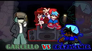 Friday night funkin' Garcello VS crazygamer! Smoke 'Em Out Struggle mod. (custom dialogue)