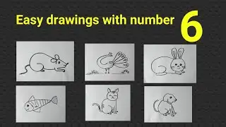 Easy drawings for kids with number 6