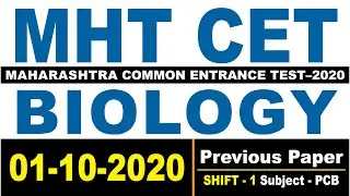 MHTCET-2020-BIOLOGY-QUESTION PAPER WITH ANSWER 01-10-2020 SHIFT-1