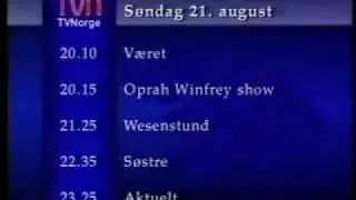 TVNorge avslutning / closedown 1994-08-21