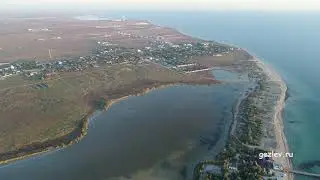 Крым, Витино, Сакский район, Черное море, песчаные пляжи, озеро Аирчинское, вид с квадрокоптера.