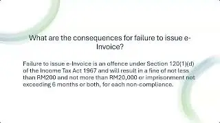 Consequence of failure issue E invoice