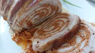 Праздничный мясной рулет с ароматной начинкой