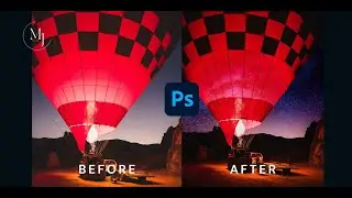 Create a Magical Milky Way with Hot Air Balloons in Photoshop!
