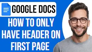 How To Only Have Header On First Page Google Docs