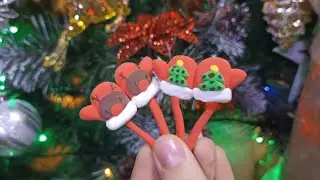 Лепим новогодние варежки из пластилина, воздушного пластилина