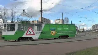 Трамваи в Рыбацком 2016г
