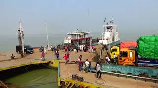 দৌলতদিয়া ফেরী ঘাটে ভোগান্তি || Daulatdia Paturia Ferry Ghat Transport Unloading