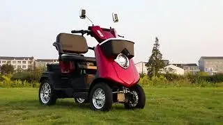 JX1D Adjustable seat for two Mobility Scooter, 4 wheel senior scooter Elektromobil Seniorenmobil