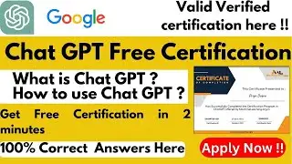 What is Chat GPT ? ChatGPT Free Online Certifications |  ChatGPT Applications