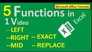 Learn 5 Excel Formulas EXACT, LEFT, RIGHT, MID, REPLACE in Hindi | PART-9