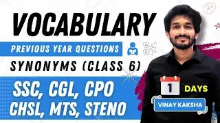 Synonyms-6 |Previous year Voacbulary|SSC CGL 2024 English| English Vocabulary for SSC CGL 2024 #ssc