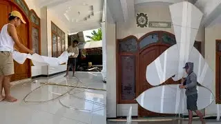 Aku bantuin nyampul layangan ka'seka'an baru punya Kak Sinal, asli mantap ini