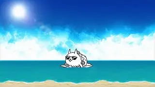 Surfer Cat Did A Flip And Drowned To Death - The Battle Cats