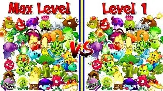 Plants vs Zombies 2 Primal Newspaper Zombie PVZ 2 Every Plant Level 1 vs Max Level