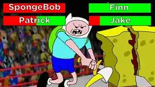 Spongebob & Patrick VS Finn & Jake with Healthbars | FNF manifest song