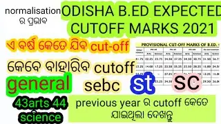 ODISHA B.ED EXPECTED CUTOFF 2021|B.ED EXAM2021 EXPECTED CUTOFF MARKS| B.ED CUTOFF MARKS ODISHA