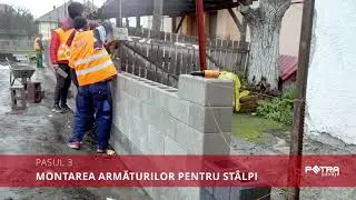 Constructia unui gard cu boltari sau elemente de zid de la Petra Pavaje