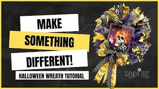 Let’s make a Skull with Flowers and Butterflies Halloween Mesh Wreath!