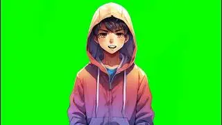 Anime, Cartoon Speaking Man Green Screen