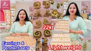 22Kt New Light wt ✨gold Earrings & Pendant sets from Mia by Tanishq,Nalagandla | Pendant sets