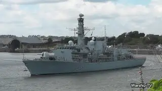 HMS IRON DUKE F234 DEPARTS DEVONPORT NAVAL BASE AT THE NARROWS, DEVILS POINT 10-6-24