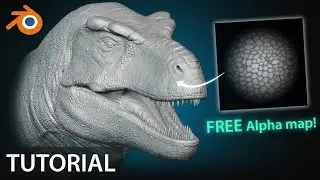 How to use Alpha map to sculpt Dinosaur Scales | FREE Giveaway! | QUICK TUTORIAL
