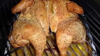BBQ BUTTER WHOLE CHICKEN - HOW TO SPATCHCOCKED / BUTTERFLY - BIG GREEN EGG - BBQFOOD4U