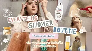 MI EVERYTHING SHOWER ROUTINE 🚿🫧🎀 oler a vainilla todo el día, bodycare, skincare, cabello