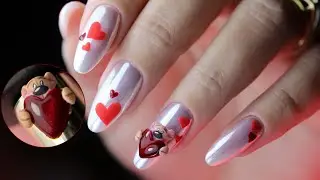 Spécial saint Valentin - changement de forme - nailart 3D