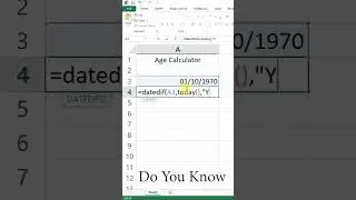 Quick And Easy Age Calculation in MS Excel