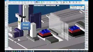 GibbsCAM - machinesimulation, 9 axis Twin Table Mill