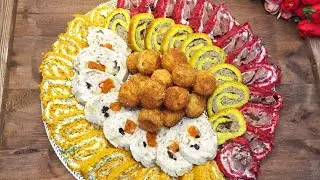 Омлетный рулет. Холодное ассорти. Мясное ассорти. Қазақша рецепт. Хит рулет
