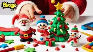 Merry Christmas Fun with Bingo Dough 🎅🎄 | أفكار صلصال للأطفال للسنة الجديدة 2025 Easy Clay Ideas